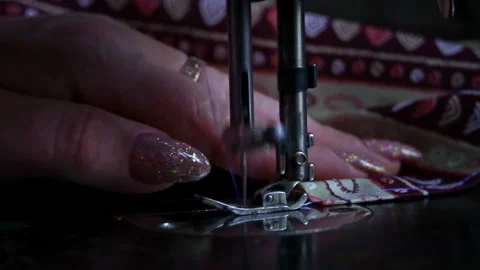Vintage Sewing Machine Needle in Motion Slow Mo Stock Footage 229537562