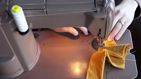Vintage Sewing Machine Overhead Video stock 153486914