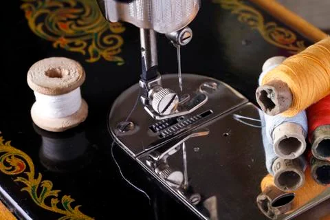 Vintage the sewing machine Stock Photos