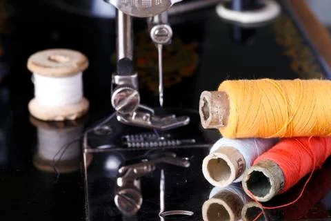 Vintage the sewing machine Stock Photos
