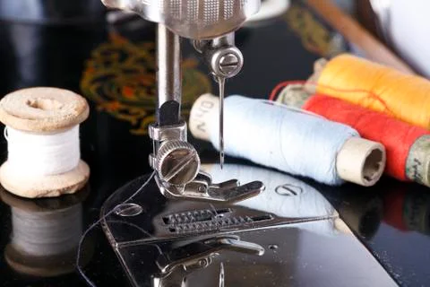 Vintage the sewing machine Stock Photos