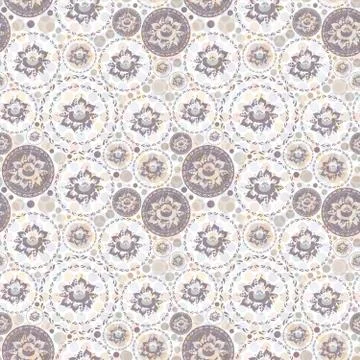 Vintage shabby Chic Seamless pattern with flowers and leaves. Illustrazione stock