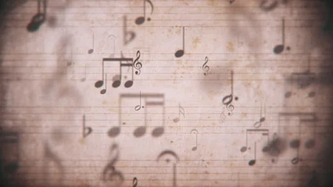 Vintage Sheet Music Notation Manuscript Motion Background Stock Footage 134524174
