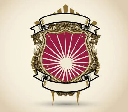Vintage shield illustration Illustrazione stock