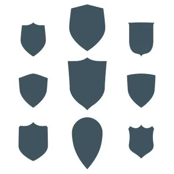 Vintage shields set isolated. Vector design elements Stock Illustration