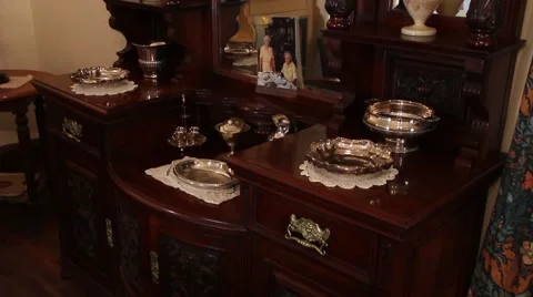 Vintage sideboard Stock Footage 51533282