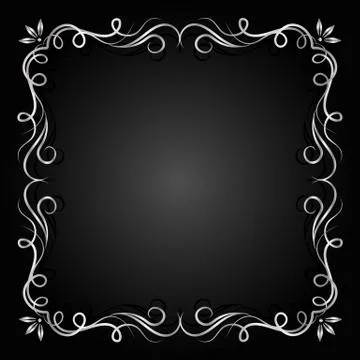 Vintage silver frame. Stock Illustration