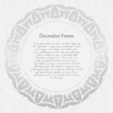Vintage silver round frame on a textured background. Vector illustration. Stock Illustration