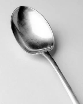 Vintage silver serving spoon Kitchen Utensil Stock Photos