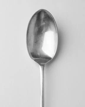 Vintage silver serving spoon Kitchen Utensil Stock Photos