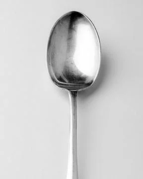 Vintage silver serving spoon Kitchen Utensil Foto stock