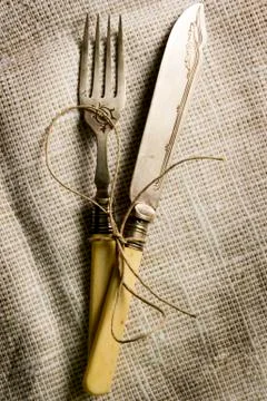 Vintage silverware Stock Photos