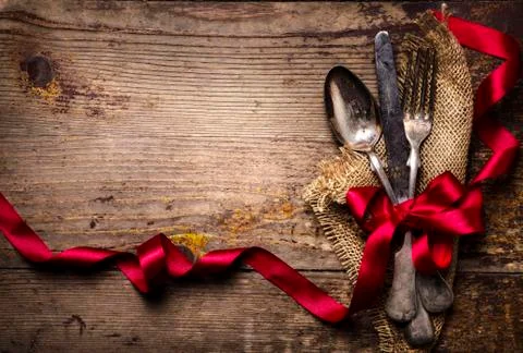 Vintage silverware Stock Photos