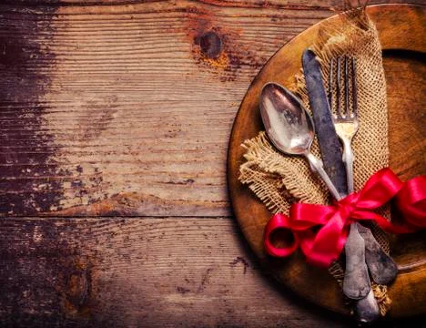 Vintage silverware 스톡 사진