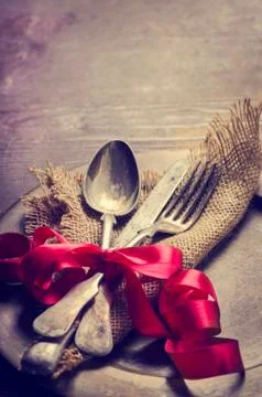 Vintage Silverware Stock Photos