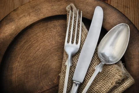 Vintage silverware Stock Photos
