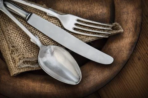 Vintage silverware 스톡 사진