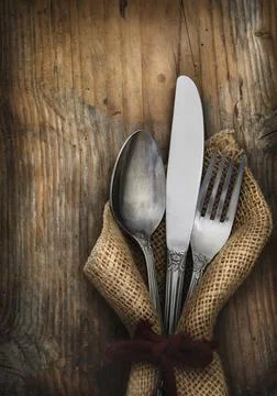 Vintage silverware Stock-Fotos