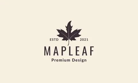 Vintage simple maple leaf logo symbol vector icon illustration graphic design Illustrazione stock