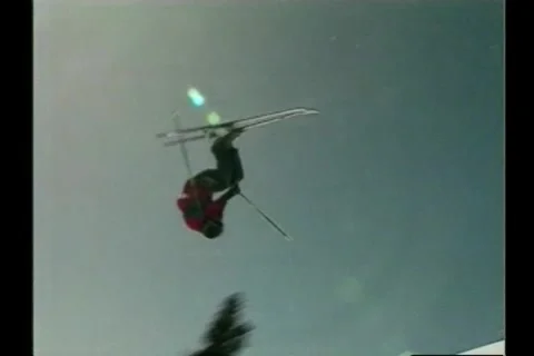 Vintage Ski Crash Stockbeeldmateriaal 255542645