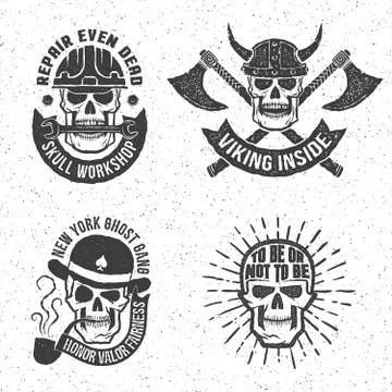 Vintage skull emblems Stock-Illustration