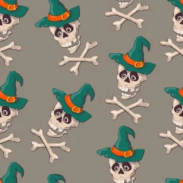 Vintage Skulls pattern. Template for your wallpaper, t-shirt, brand, apparel Stock Illustration