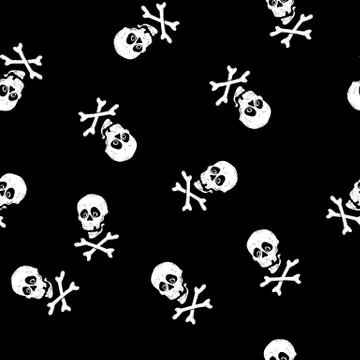 Vintage Skulls pattern. Template for your wallpaper, t-shirt, brand, apparel Illustrazione stock