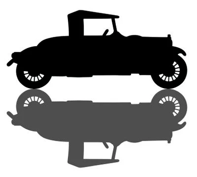 Vintage small cabriolet Stock Illustration