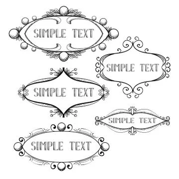 Vintage small frames. Illustrazione stock