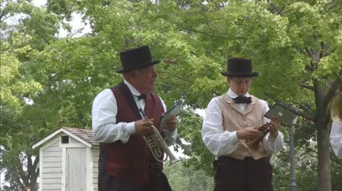 Vintage Small Town Brass Band Accepting Applause Stock Footage