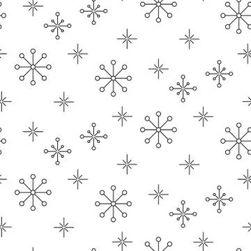 Vintage snowflake simple seamless pattern Stock Illustration