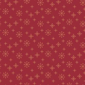 Vintage snowflake simple seamless pattern Stock Illustration