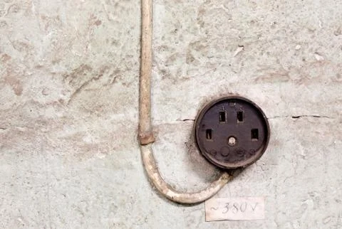 Vintage socket on the wall Foto stock