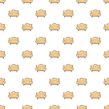 Vintage sofa pattern creating a seamless background design 스톡 일러스트