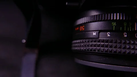 Vintage soviet 35mm camera. 4K UHD Stock Footage 73020589