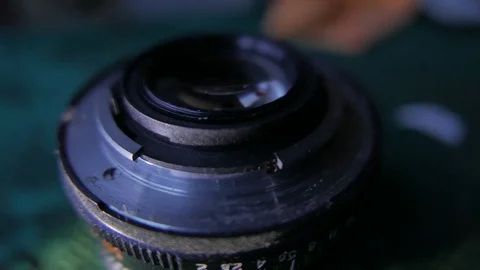 Vintage soviet 35mm camera and lens. 4K UHD 動画素材 73235864