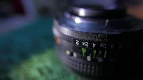 Vintage soviet 35mm camera and lens. 4K UHD 動画素材 73235986