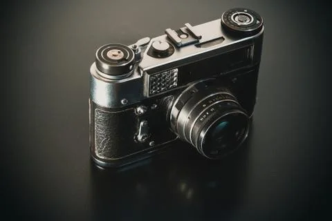 Vintage Soviet camera. Stock Photos