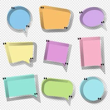 Vintage Speech Bubbles Transparent Background Stock Illustration