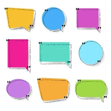 Vintage Speech Bubbles White Background Stock Illustration