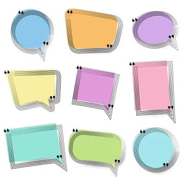 Vintage Speech Bubbles White Background Stock Illustration