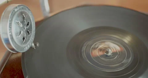 Vintage Spining Vinyl Disk Video stock 140656897