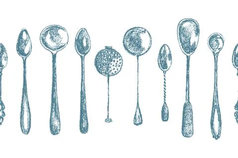 Vintage spoons pattern Stock Illustration