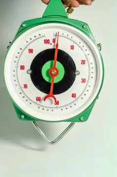 Vintage Spring Scale Weighing Object Close Up Stock Photos