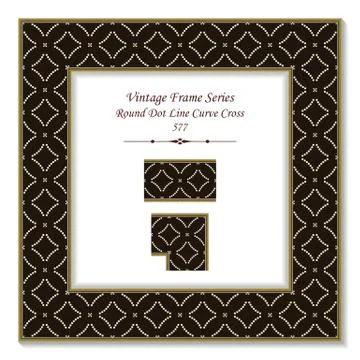 Vintage square 3D frame round curve dot cross line イラスト素材