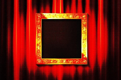 Vintage square gold frame Stock Illustration