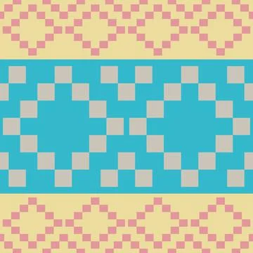 Vintage square pastel fabric pattern Stock Illustration