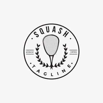 Vintage Squash logo icon vector on white background Stock Illustration