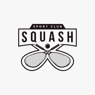 Vintage Squash logo icon vector on white background Stock Illustration