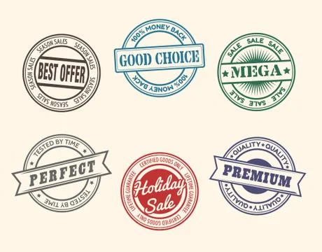 Vintage Stamp Set Stock Illustration